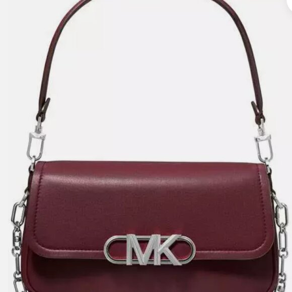 Michael Kors Parker Convertible Pouchette Shoulder Bag in Merlot NWOT - Picture 2 of 7